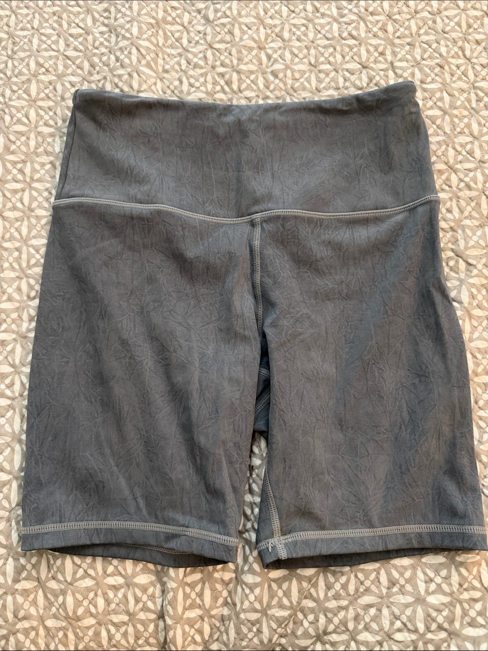 ZYIA Slate Gray High-Waist Bike Shorts